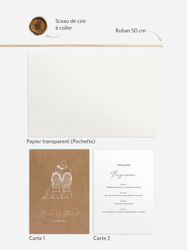 Faire-part de mariage Romantic Love