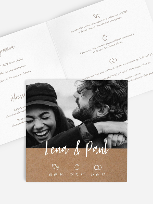 Faire-part de mariage Lovestory
