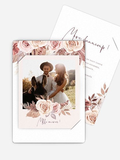 Carte de remerciements Fleurs bohèmes