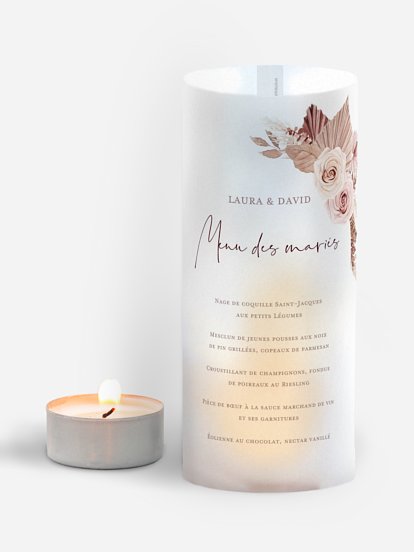 Menu mariage Fleurs bohèmes