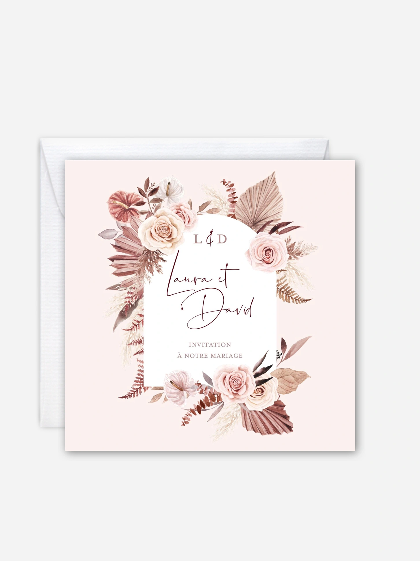 Faire-part de mariage Fleurs bohèmes