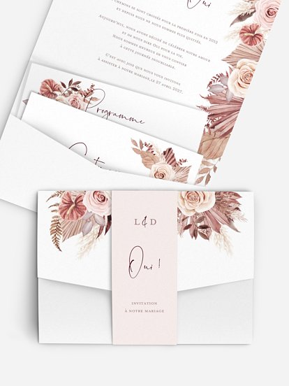 Faire-part de mariage Fleurs bohèmes