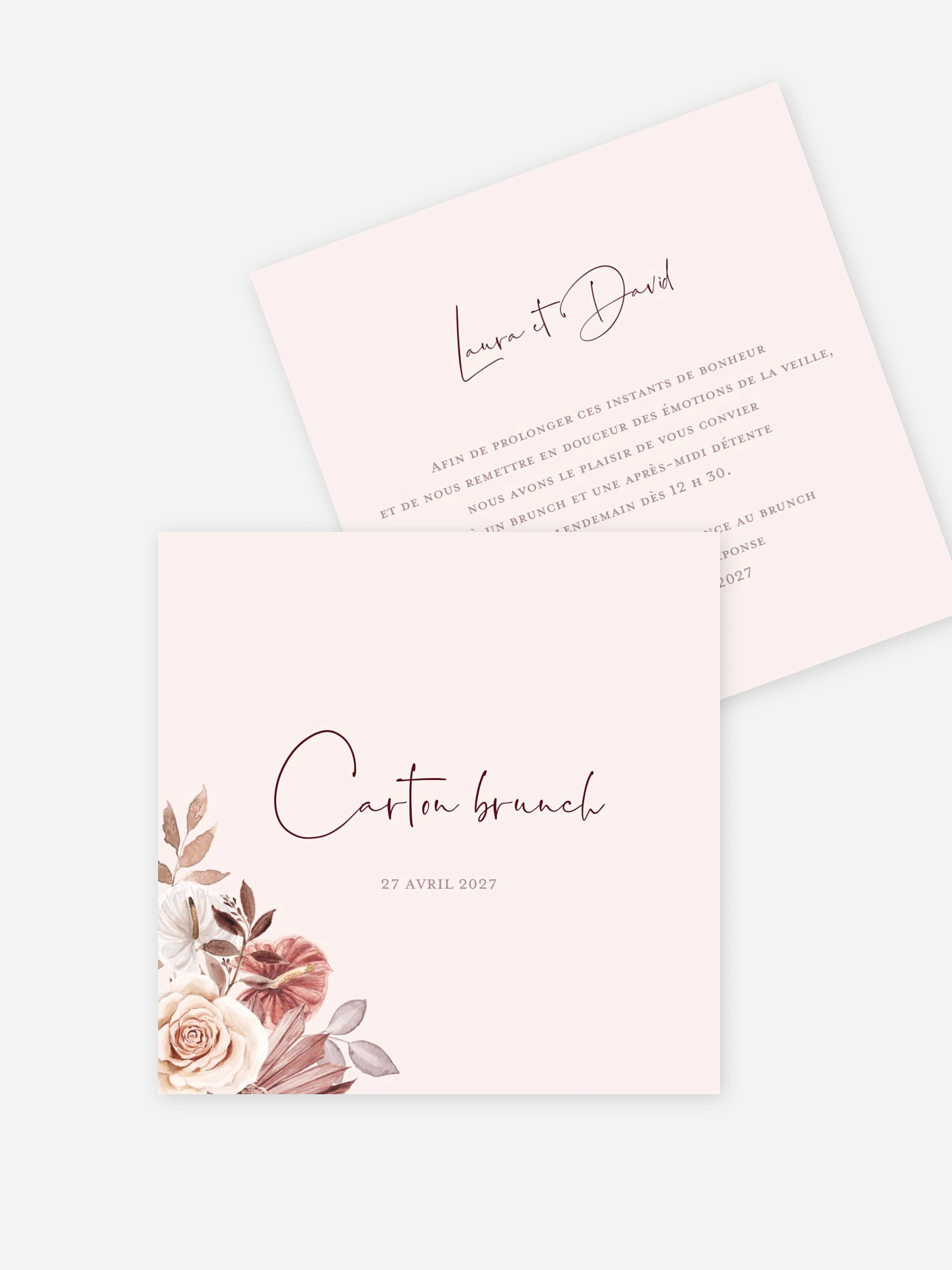 Carte brunch Fleurs bohèmes