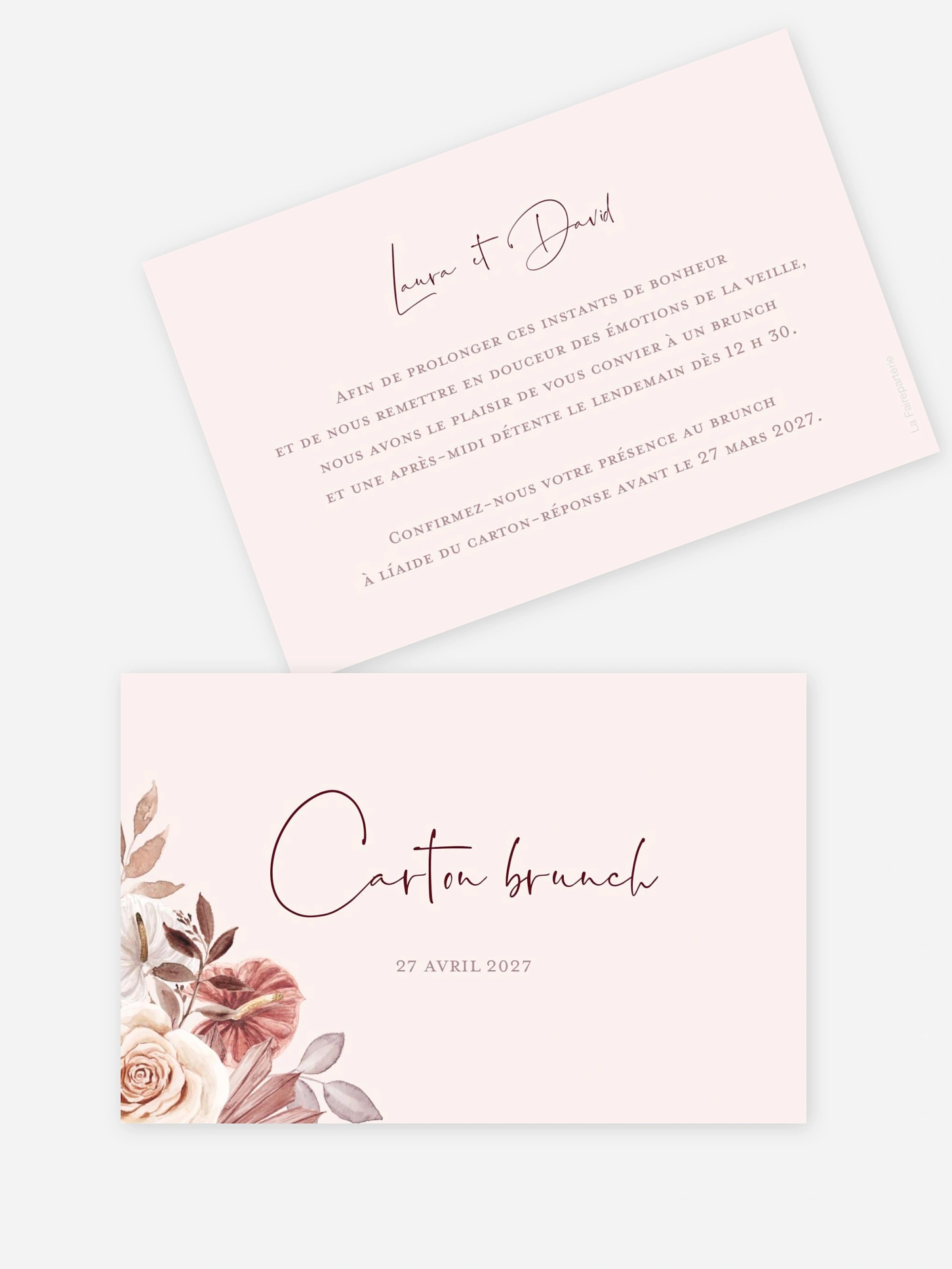 Carte brunch Fleurs bohèmes