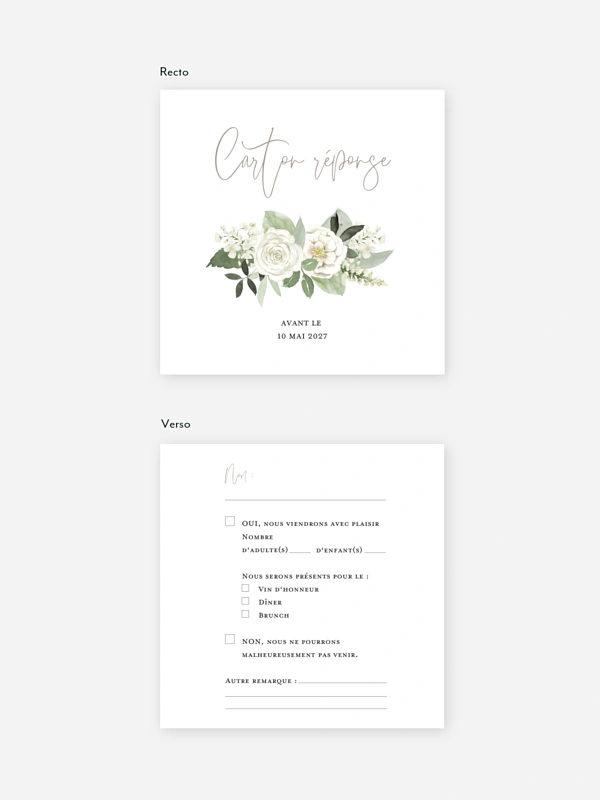 Carton réponse Bouquet chic