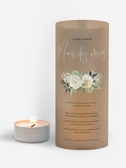 Menu mariage Bouquet chic