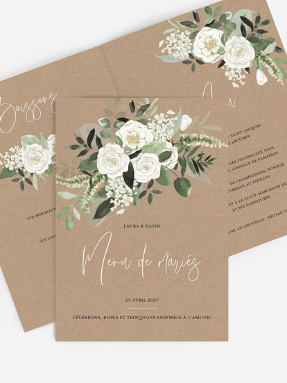 Menu mariage Bouquet chic