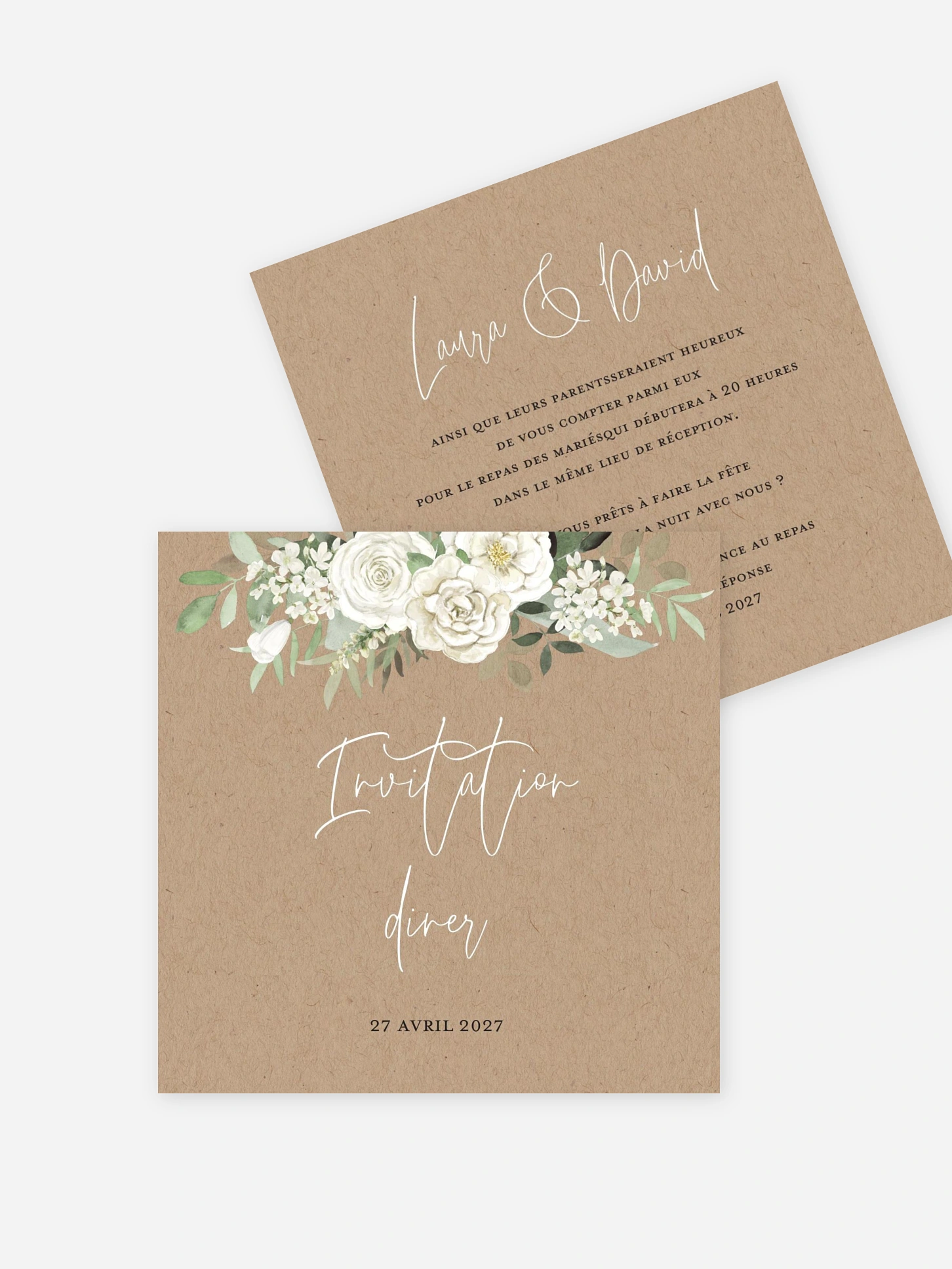 Carton d'invitation Bouquet chic