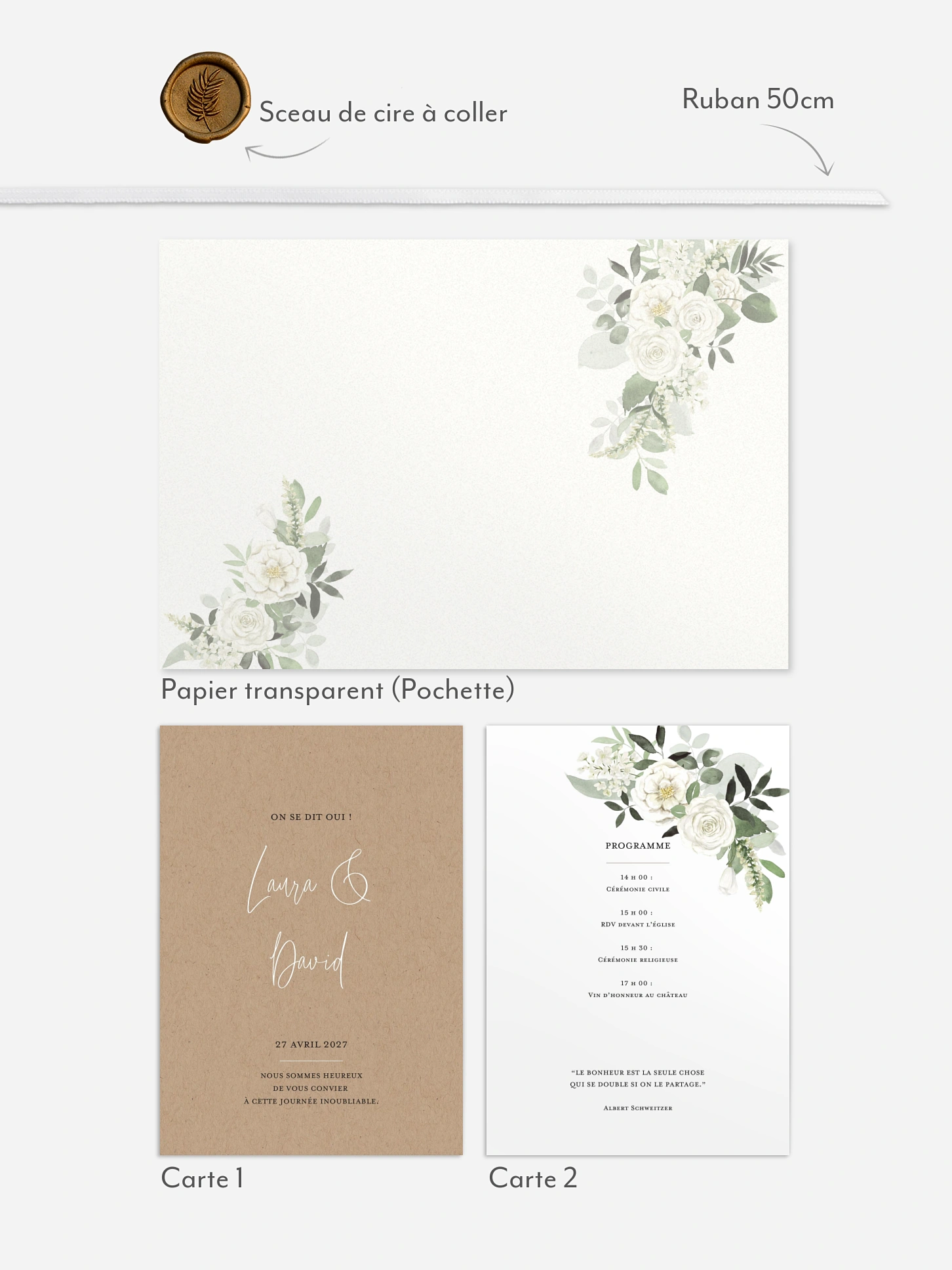 Faire-part de mariage Bouquet chic