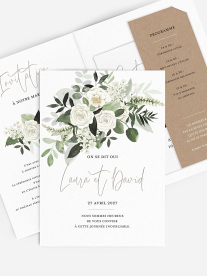Faire-part de mariage Bouquet chic