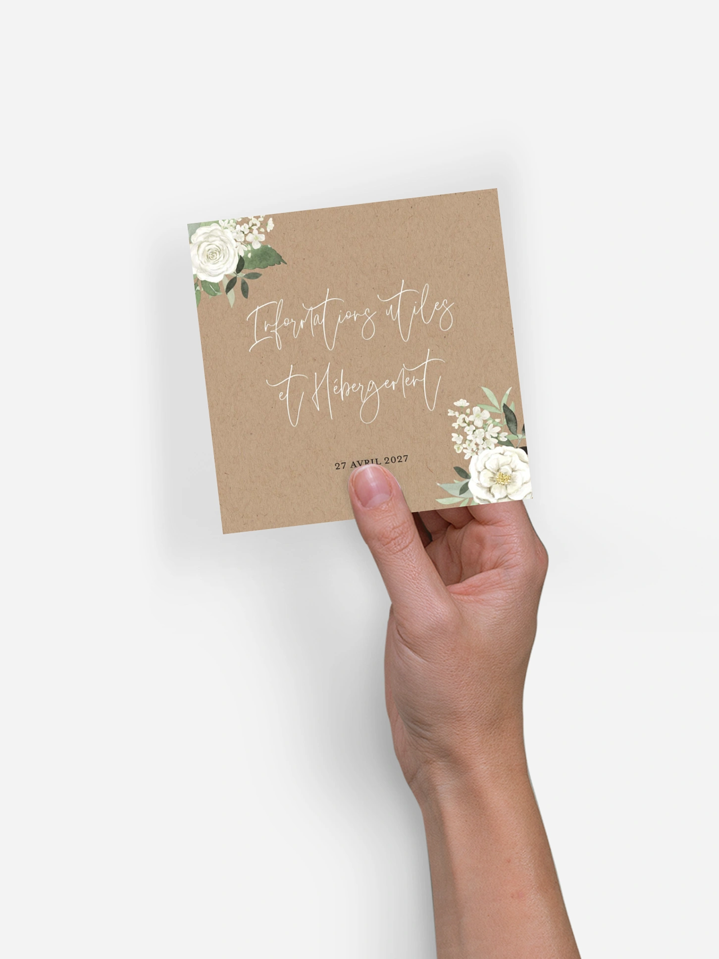 Carton information hébergement Bouquet chic