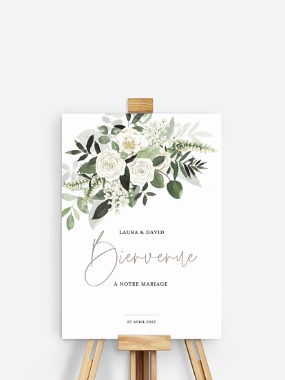 Poster bienvenue mariage Bouquet chic