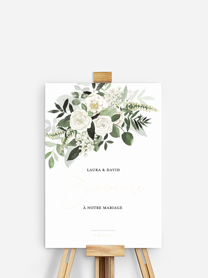 Poster bienvenue mariage Bouquet chic