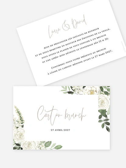 Carte brunch Bouquet chic
