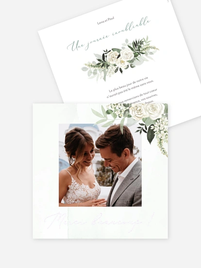 Carte de remerciements Poésie de roses