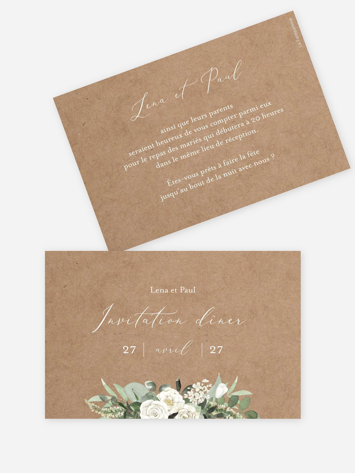 Carton d'invitation Poésie de roses