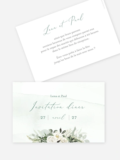 Carton d'invitation Poésie de roses