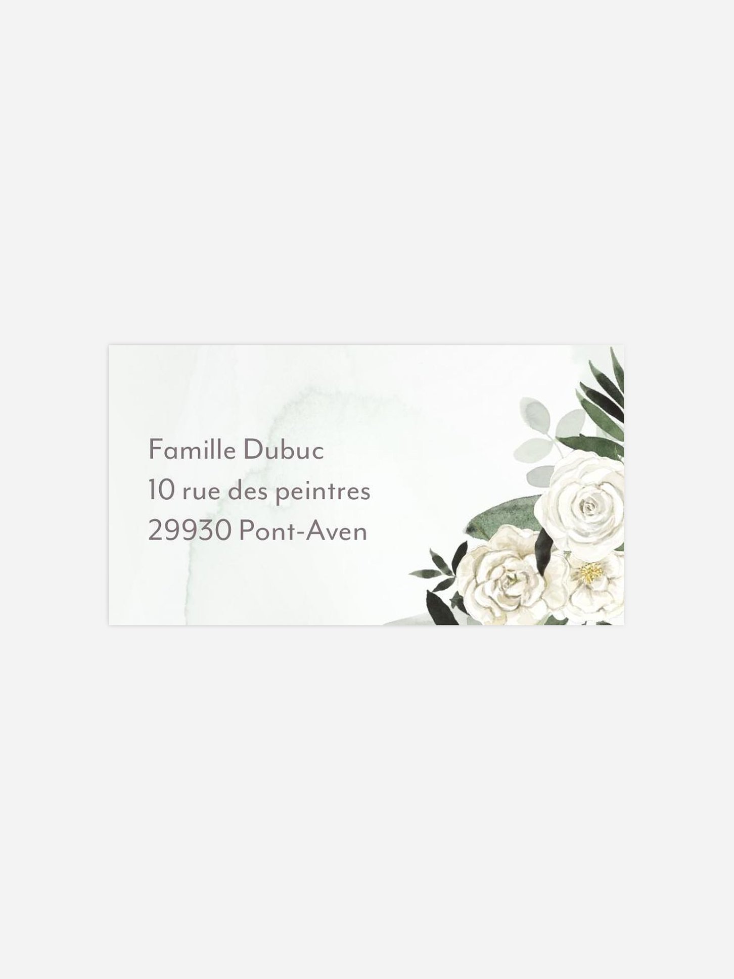 Étiquette destinataire mariage Poésie de roses