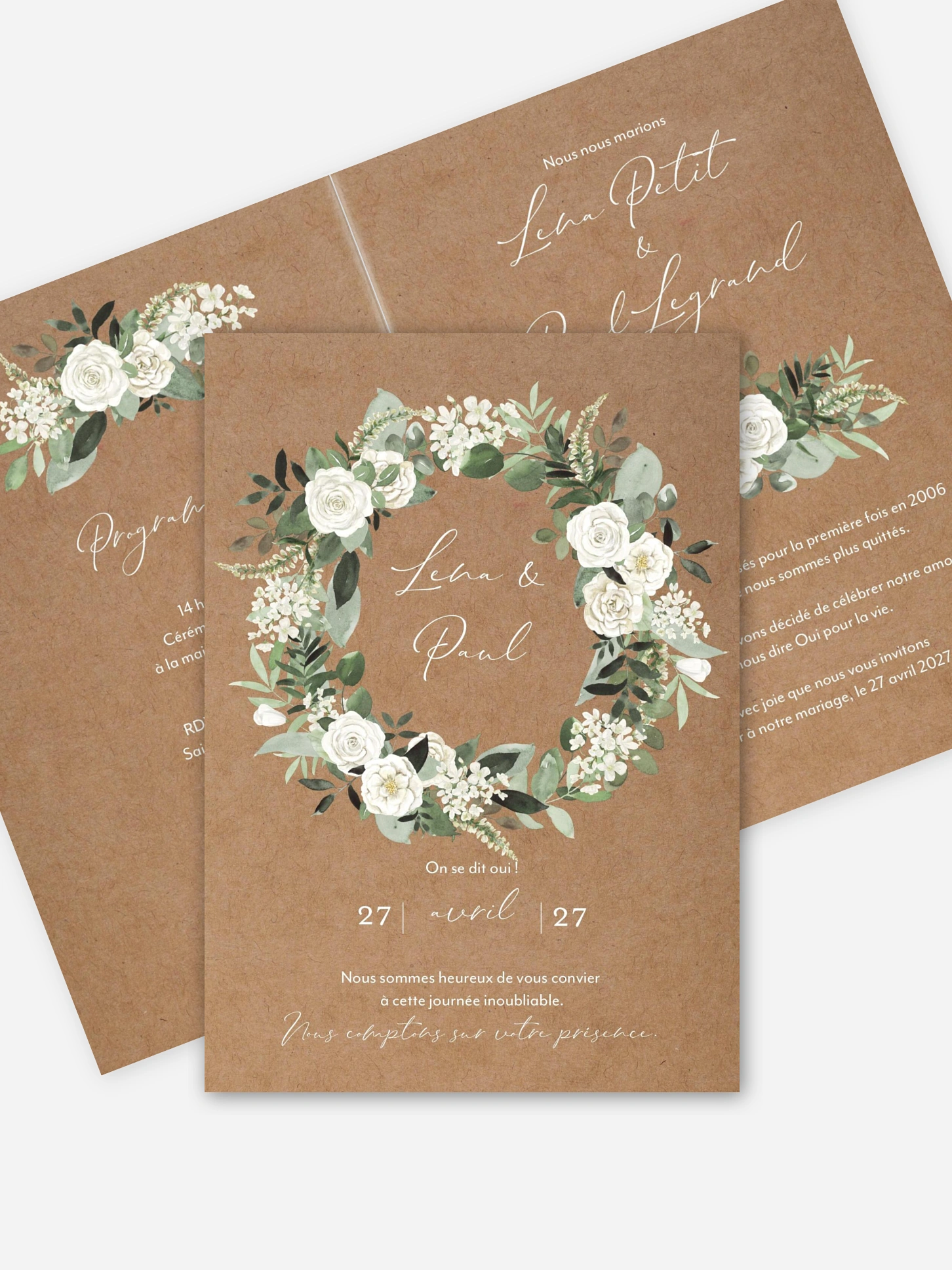 Faire-part de mariage Poésie de roses