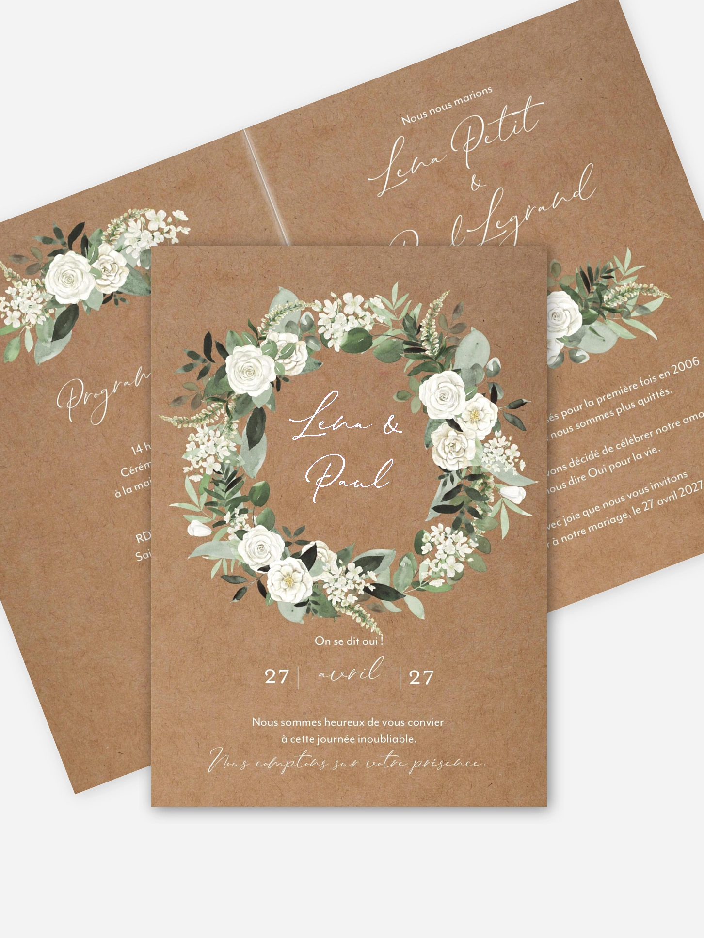 Faire-part de mariage Poésie de roses