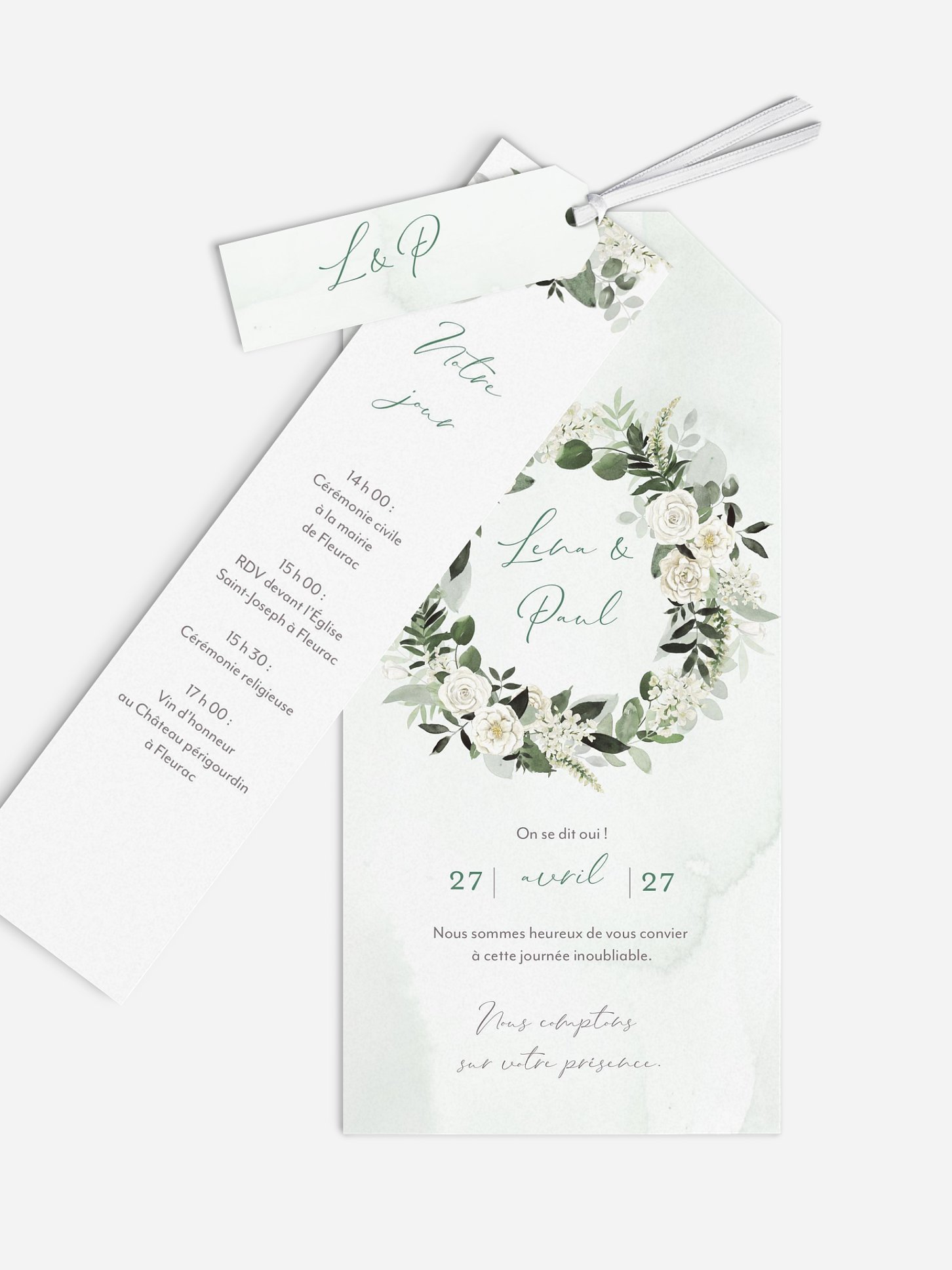 Faire-part de mariage Poésie de roses