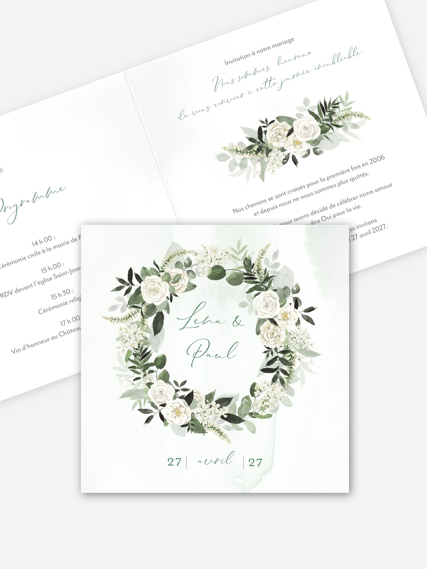 Faire-part de mariage Poésie de roses