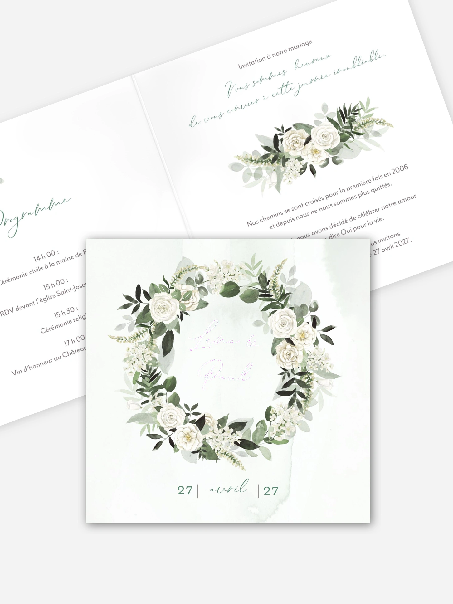 Faire-part de mariage Poésie de roses