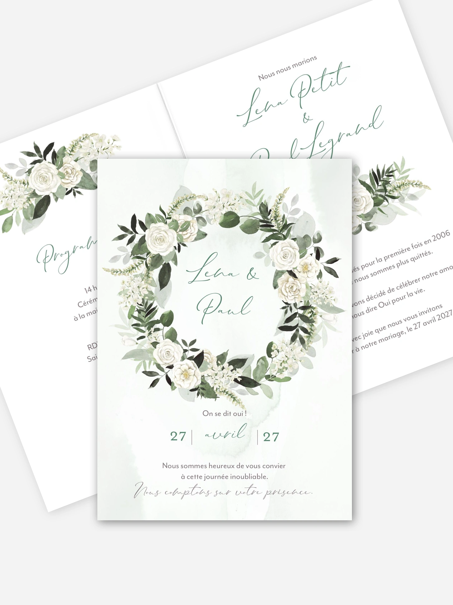 Faire-part de mariage Poésie de roses