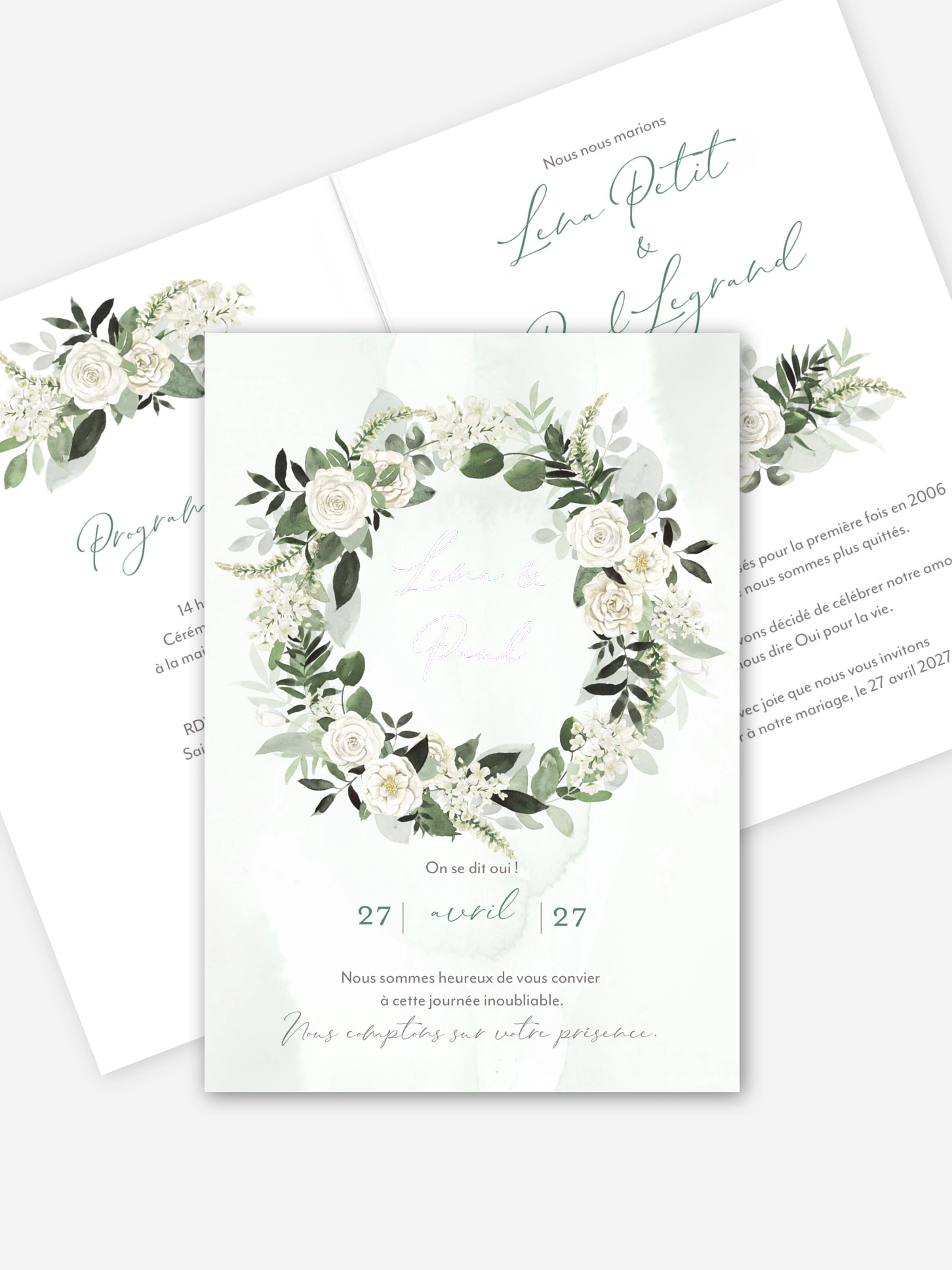 Faire-part de mariage Poésie de roses