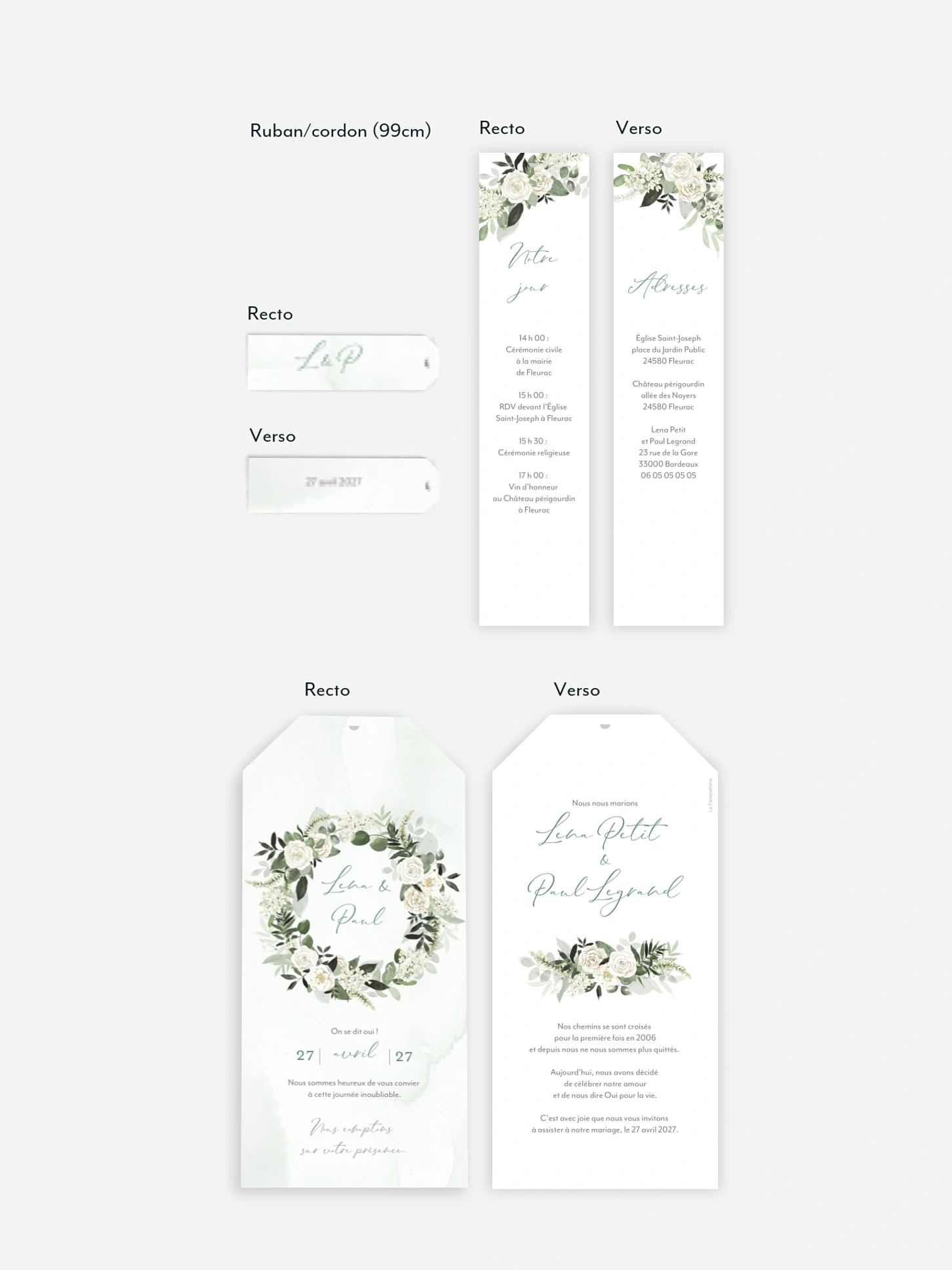 Faire-part de mariage Poésie de roses