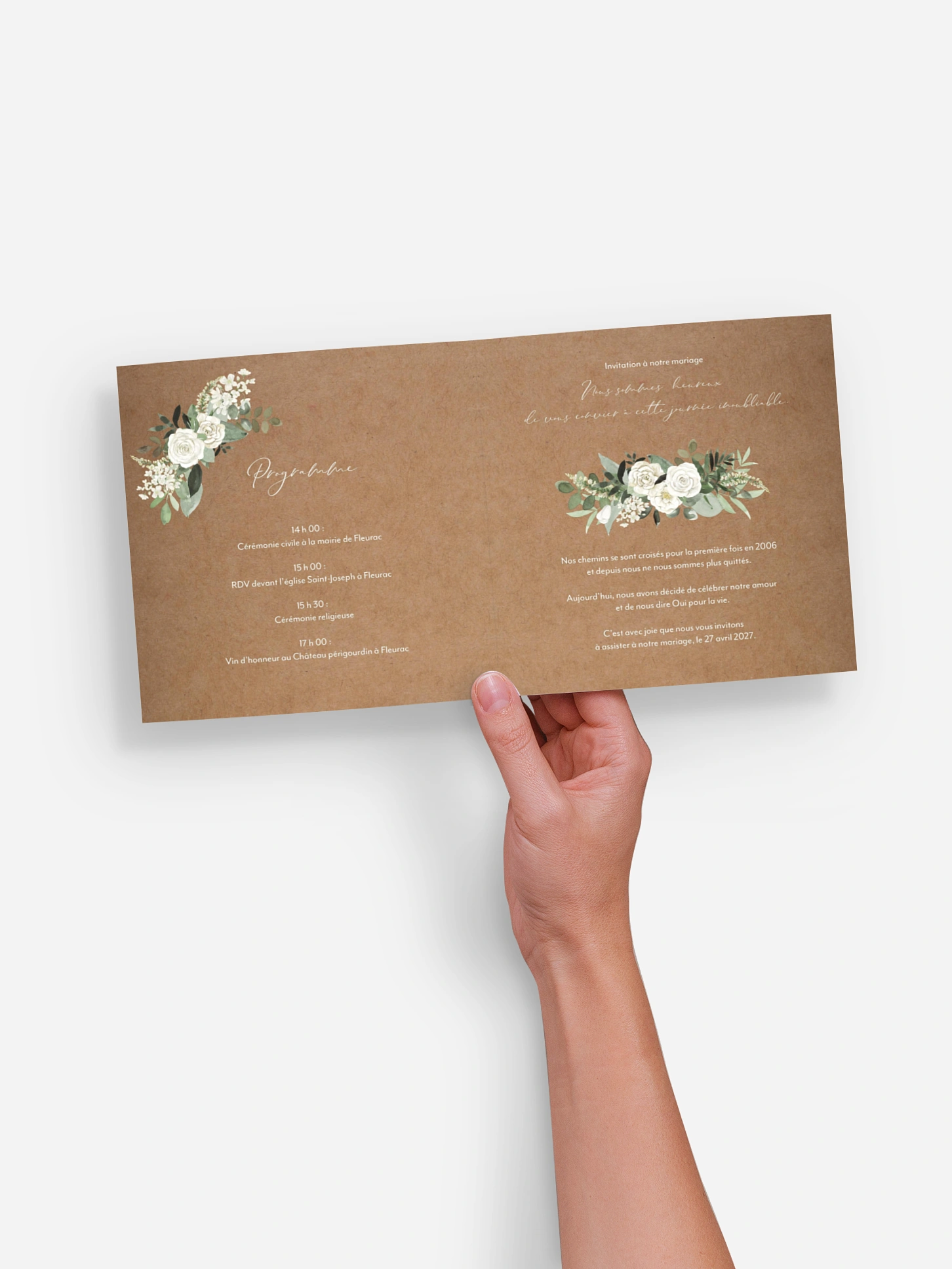 Faire-part de mariage Poésie de roses