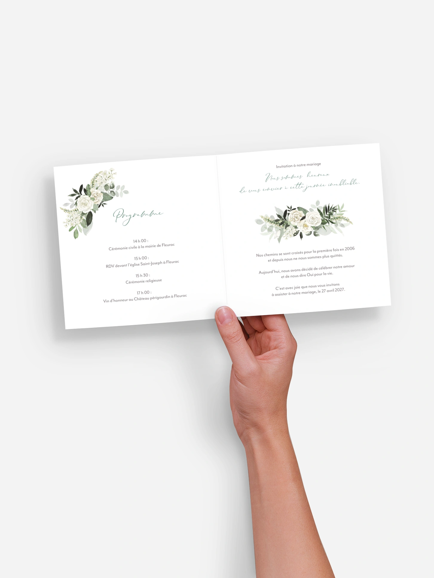 Faire-part de mariage Poésie de roses