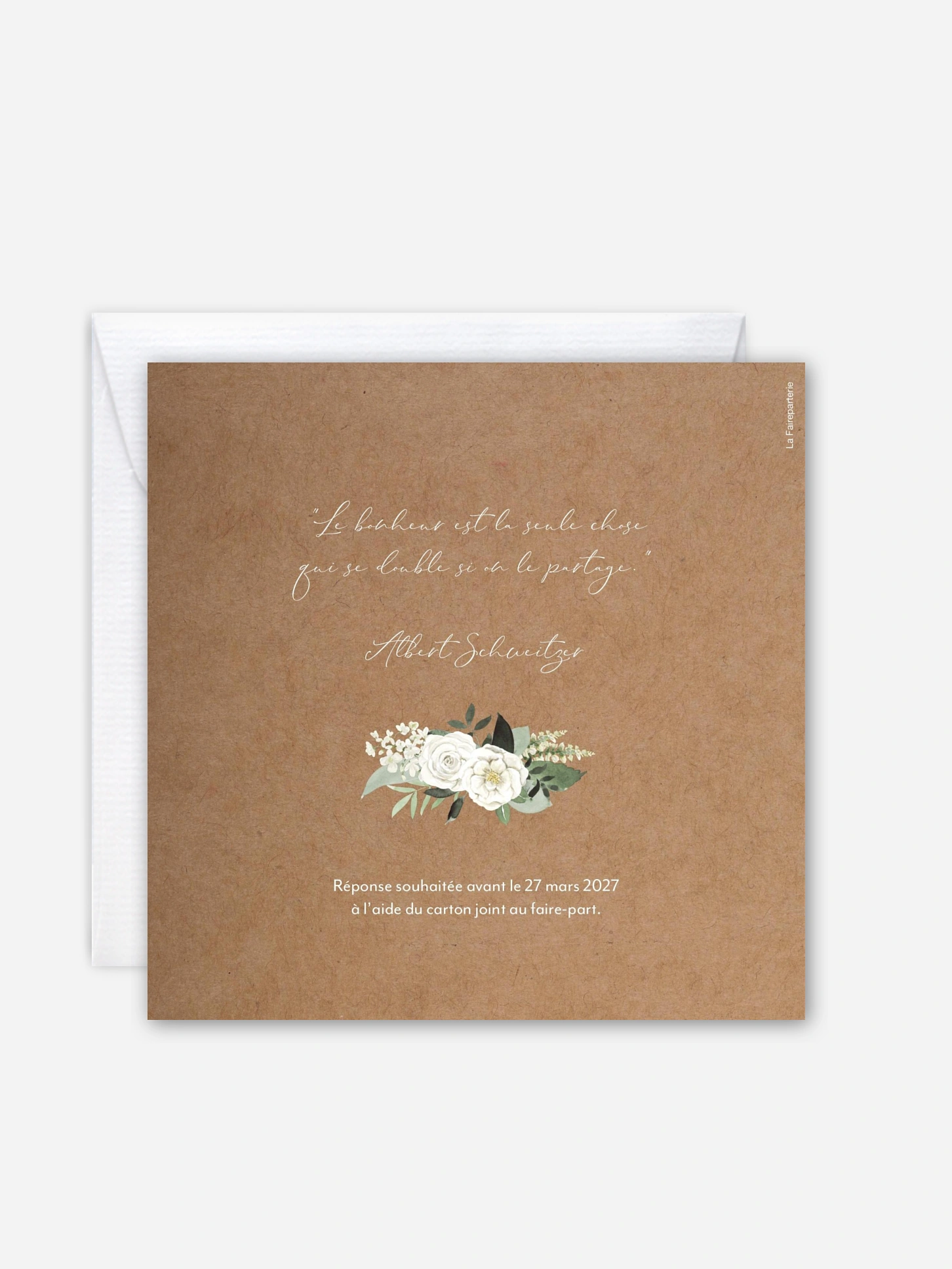 Faire-part de mariage Poésie de roses
