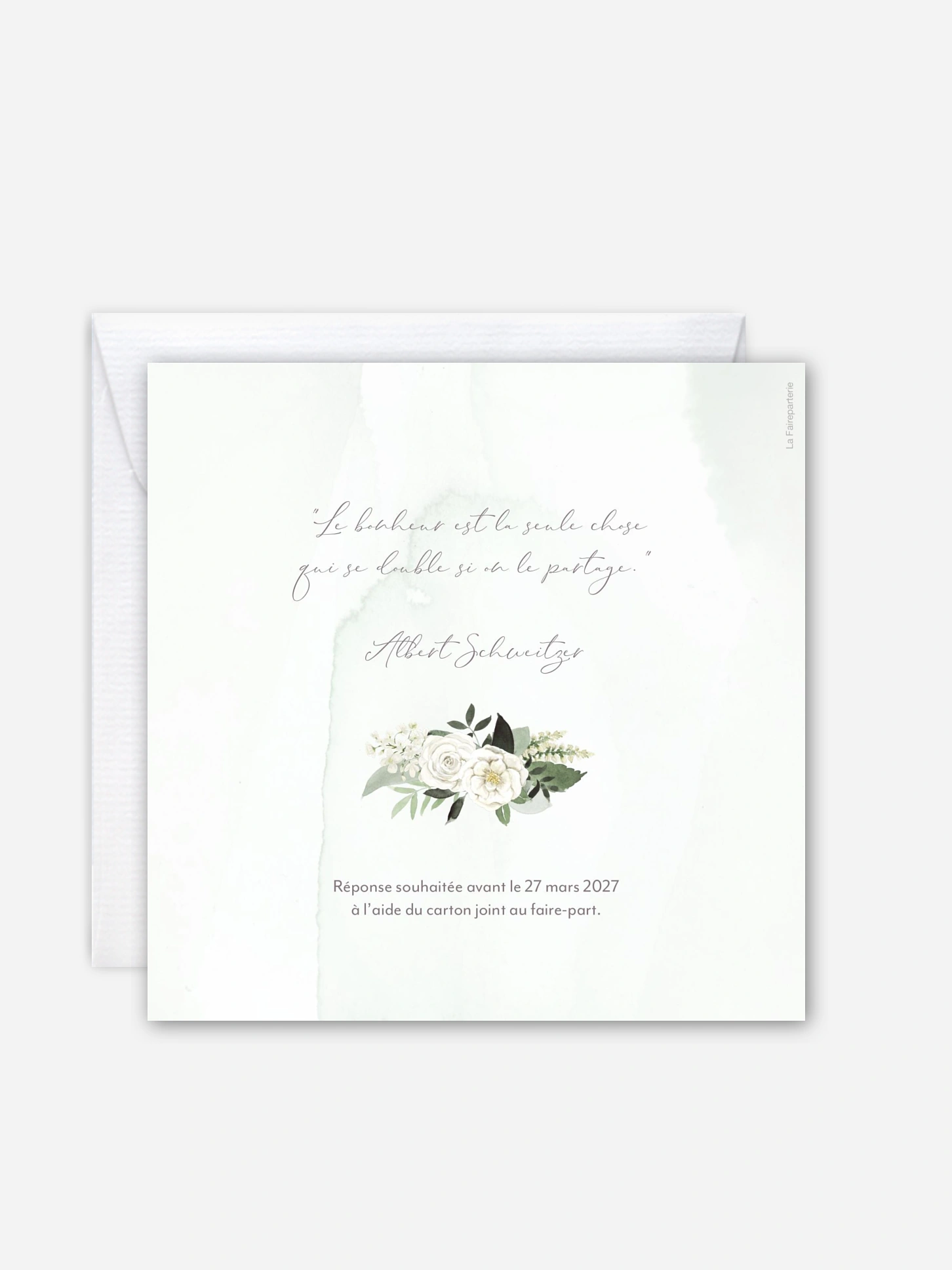 Faire-part de mariage Poésie de roses