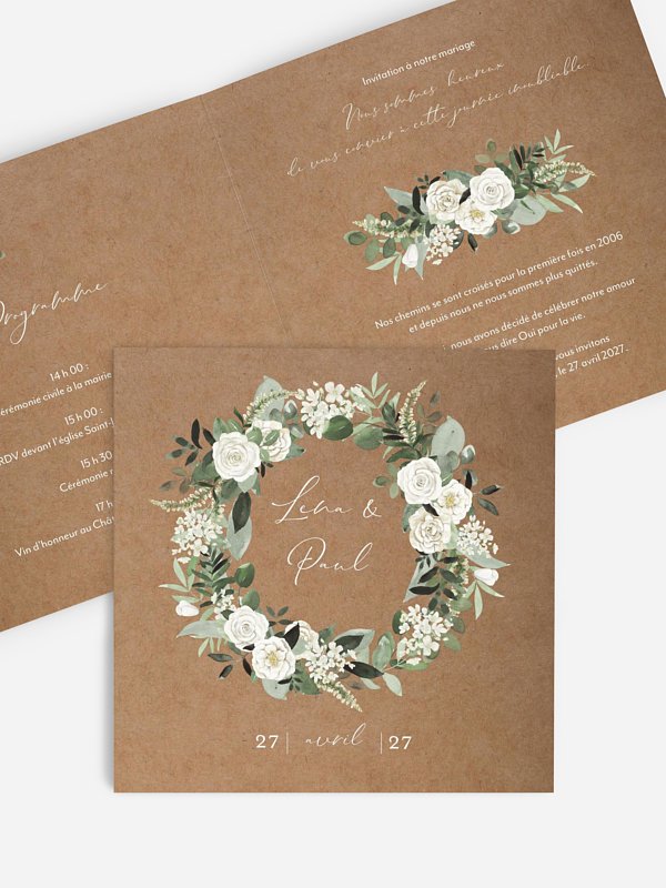 Faire-part de mariage Poésie de roses