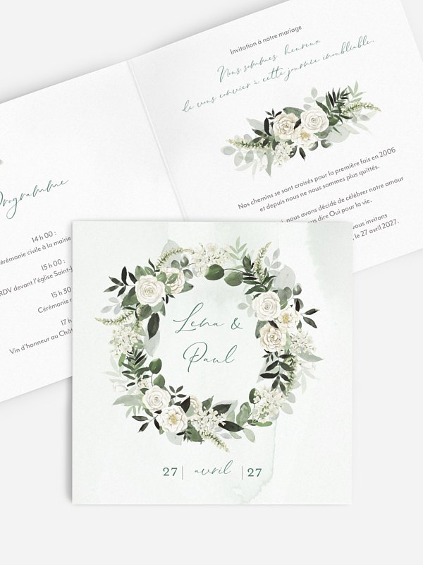 Faire-part de mariage Poésie de roses