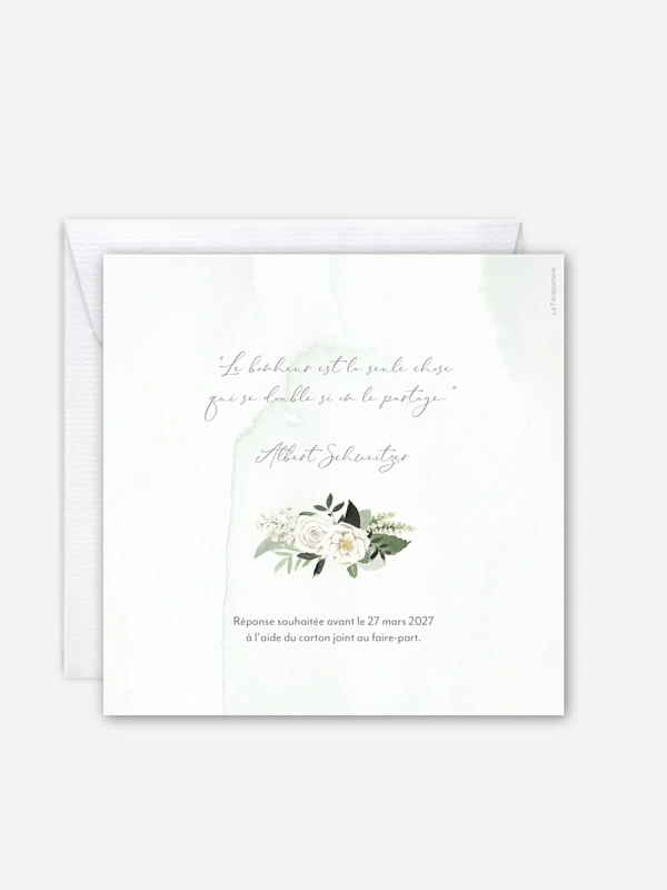 Faire-part de mariage Poésie de roses