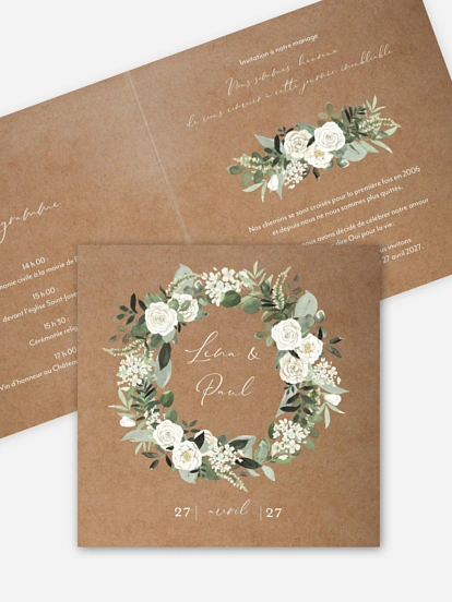 Faire-part de mariage Poésie de roses