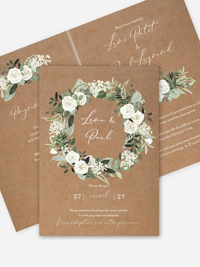 Faire-part de mariage Poésie de roses