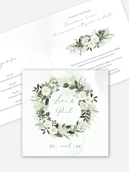 Faire-part de mariage Poésie de roses