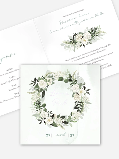 Faire-part de mariage Poésie de roses