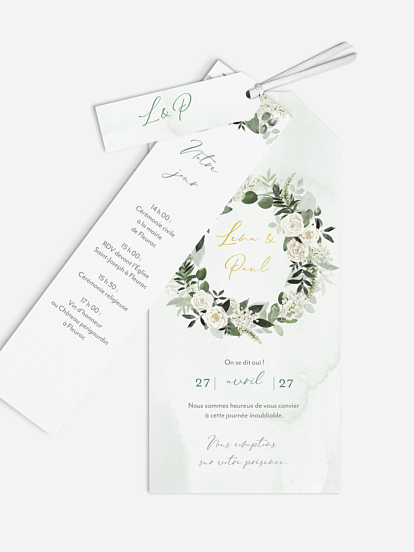 Faire-part de mariage Poésie de roses