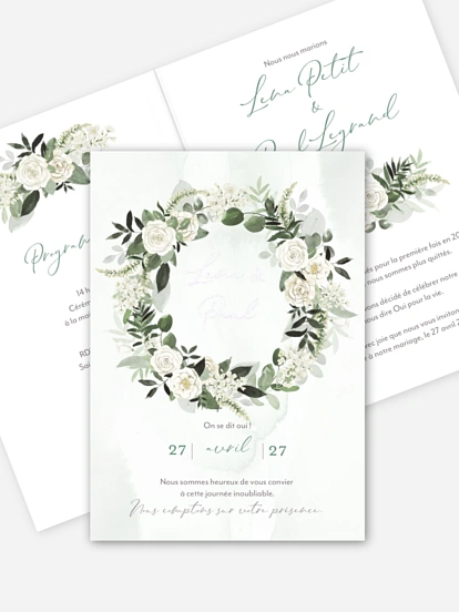 Faire-part de mariage Poésie de roses