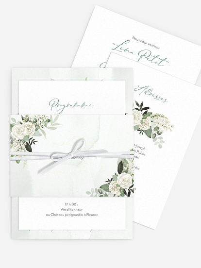 Faire-part de mariage Poésie de roses