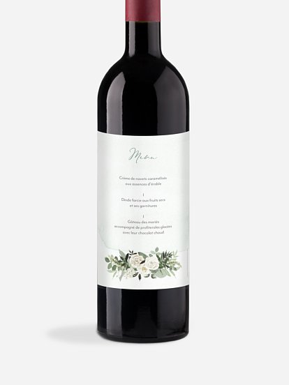 Etiquette bouteille Poésie de roses