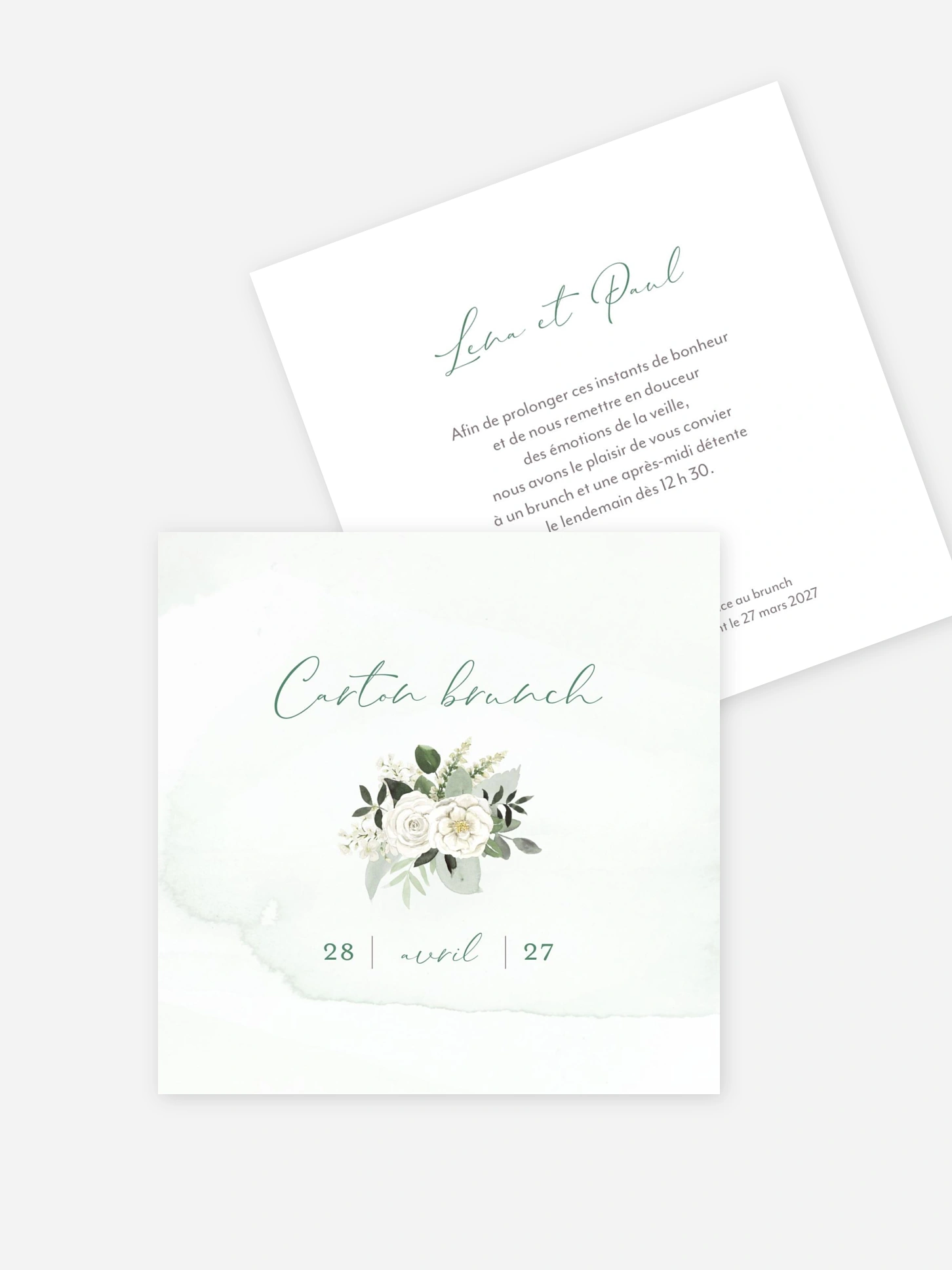 Carte brunch Poésie de roses