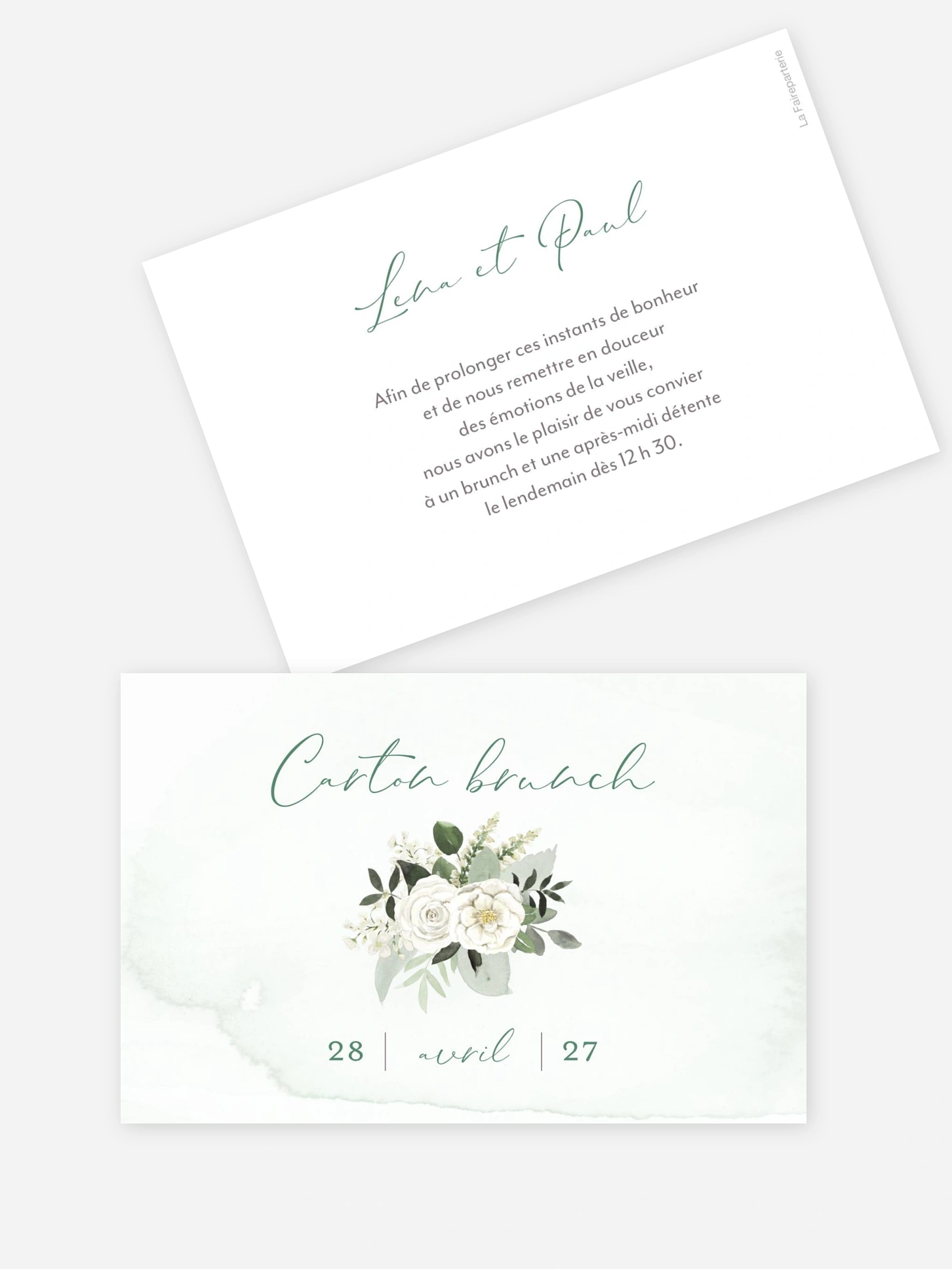 Carte brunch Poésie de roses