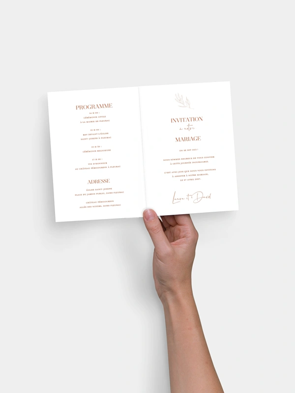 Faire-part de mariage Terracotta chic