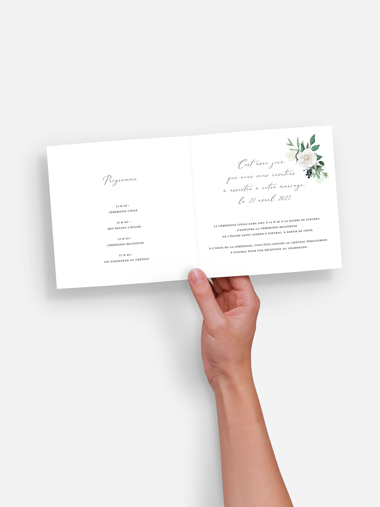 Faire-part de mariage Jardin de roses