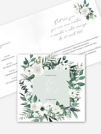 Faire-part de mariage Jardin de roses